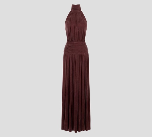 [ABR2751E2-644] Elisabetta Franchi - VESTIDO MORADO OSCURO CON ESPALDA DESCUBIERTA