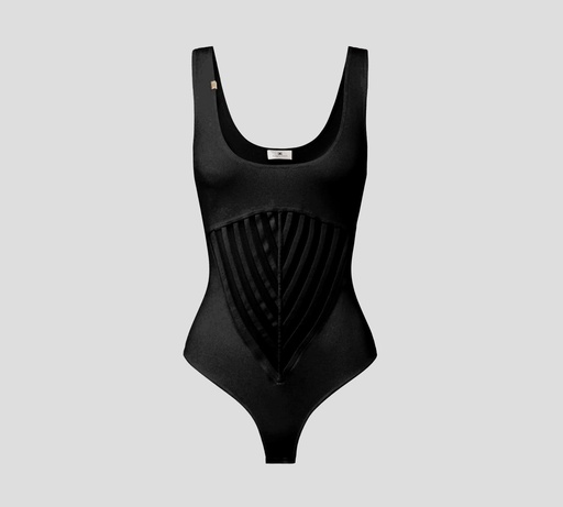 Elisabetta Franchi - BODY SIN MANGAS EN VISCOSA CON TRANSPARENCIAS