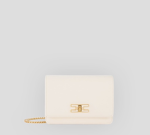 [BS11A51E2-193] Elisabetta Franchi - CARTERA DE MANO BLANCO PERLA CON PASADOR