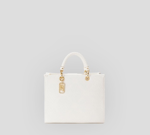 [BS13A51E2-360] Elisabetta Franchi - CARTERA BLANCA PEQUEÑA TEXTURIZADA
