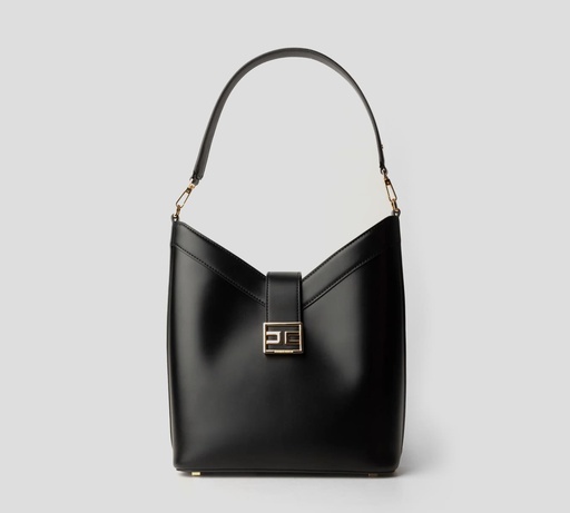[BS19A51E2-110] Elisabetta Franchi - CARTERA HOBO DE ASA GRANDE Y BROCHE DE LOGO