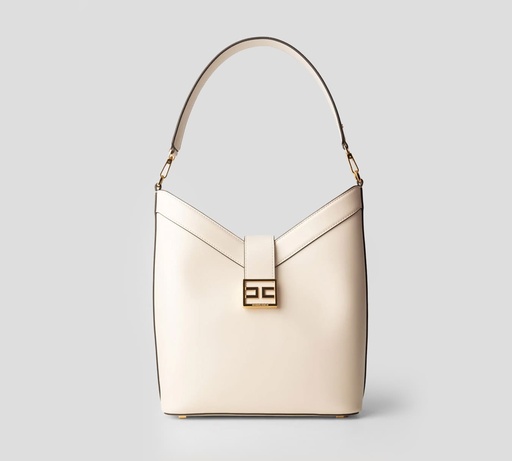 [BS19A51E2-193] Elisabetta Franchi - CARTERA HOBO DE ASA GRANDE Y BROCHE DE LOGO