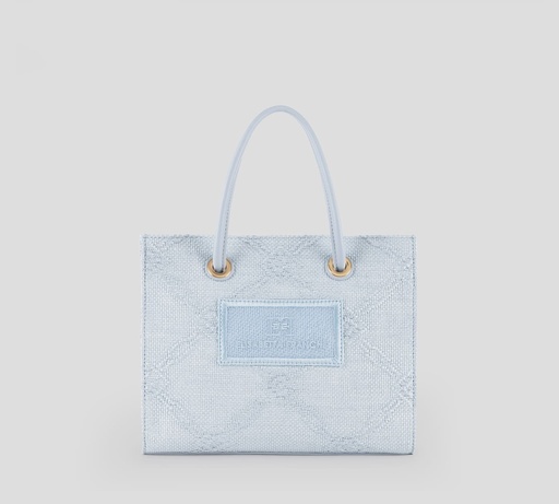 [BS83A52E2-A28] Elisabetta Franchi - CARTERA CUADRADA PEQUEÑA TEXTURIZADA CON PATRÓN BORDADO