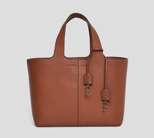[BS96A52E2-027] Elisabetta Franchi - CARTERA MEDIANA EN CUERO SINTÉTICO CON DIJES DE LOGOTIPO