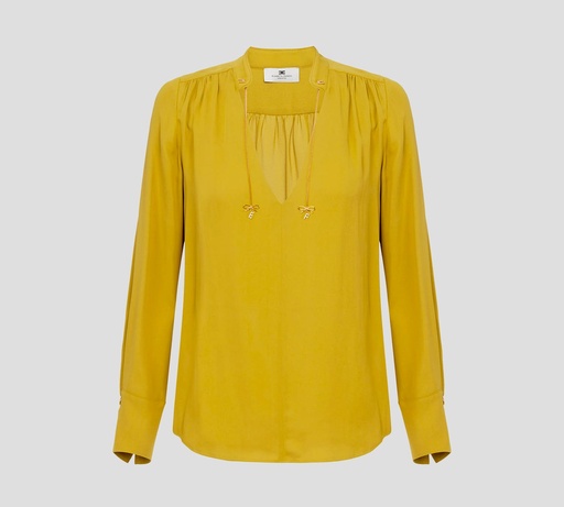 Elisabetta Franchi - BLUSA CUELLO EN "V" CON DETALLE DE CADENA