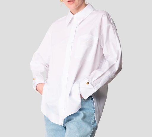 Elisabetta Franchi - CAMISA CON LOGO BORDADO SOBRE EL BOLSILLO