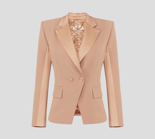 [GI14951E2-283] Elisabetta Franchi - BLAZER CON SOLAPA SATINADA CERRADO A DOBLE BOTÓN