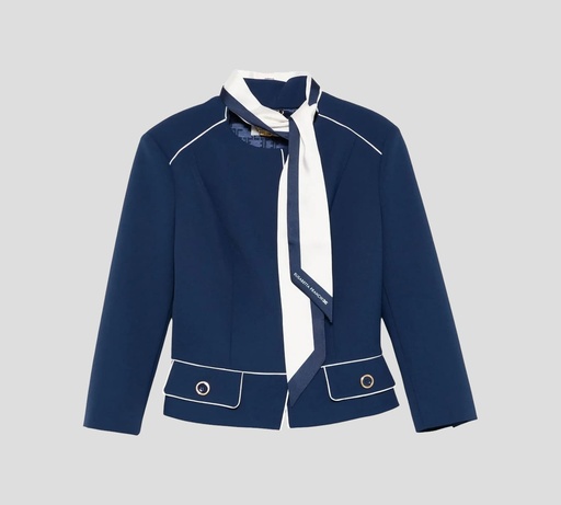 [GIT5151E2-DN9] Elisabetta Franchi - CHAQUETA AZUL CON BORDES BLANCOS