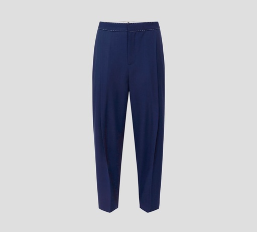 [PA06051E2-DC8] Elisabetta Franchi - PANTALÓN EN LANA FRESCA CON COSTURAS EN CONTRASTE