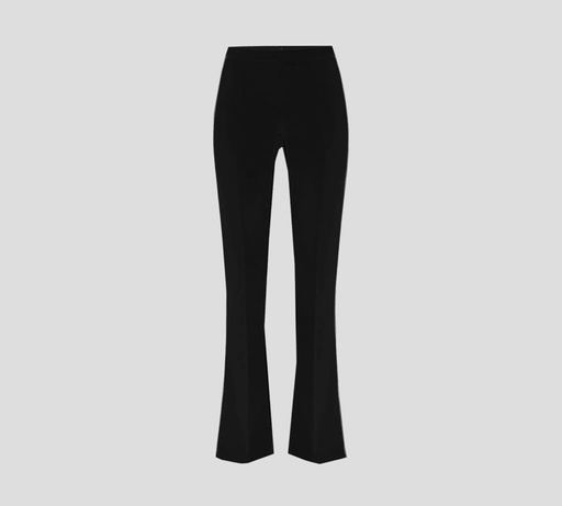 Elisabetta Franchi - PANTALON DE CREPÉ CON BOTAS SEMI ACAMPANADAS Y LÍNEAS LATERALES EN CONTRASTE