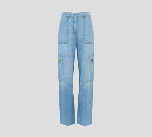 [PJ84D51E2-192] Elisabetta Franchi - BLUE JEAN CARGO PRELAVADO