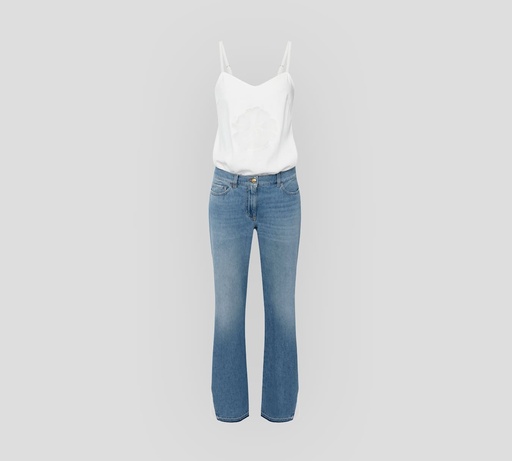 Elisabetta Franchi - JUMPSUIT DE BLUSA Y JEAN CON FRANJAS LATERALES