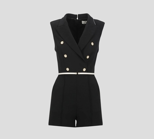 Elisabetta Franchi - RUMPER SIN MANGAS CON BORDES BLANCOS