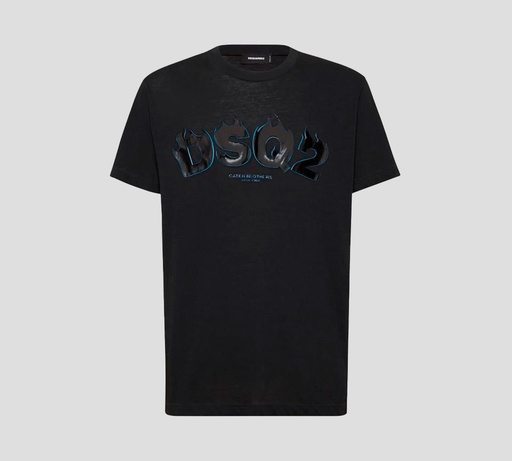 Dsquared2 - FRANELA CUELLO REDONDO CON LOGO DSQ2 EN GOMA TORNASOLADA