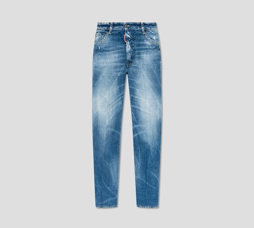 Dsquared2 - BLUE JEAN CORTE RECTO CON SALPICADURA DE PINTURA