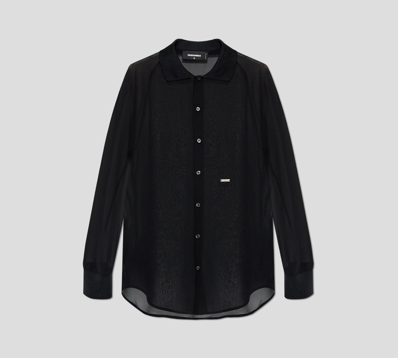 Dsquared2 - BLUSA NEGRA TRANSPARENTE ABOTONADA AL FRENTE