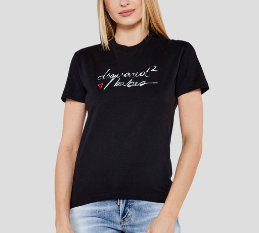 Dsquared2 - FRANELA CUELLO REDONDO NEGRA BABES