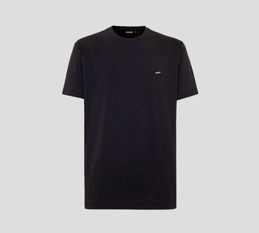 Dsquared2 - FRANELA CUELLO REDONDO GRIS PLOMO CON PLACA METALICA