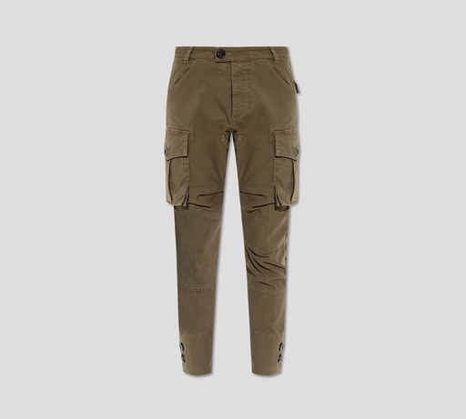 Dsquared2 - PANTALON SKINNY CARGO EN VERDE MILITAR CON BOLSILLOS GRANDES