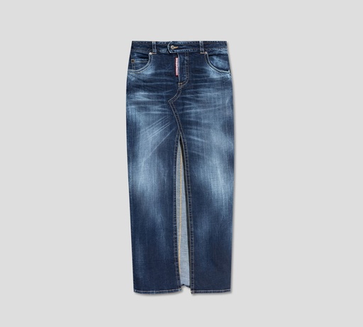 Dsquared2 - FALDA DE JEAN LARGA CON ABERTURA FRONTAL