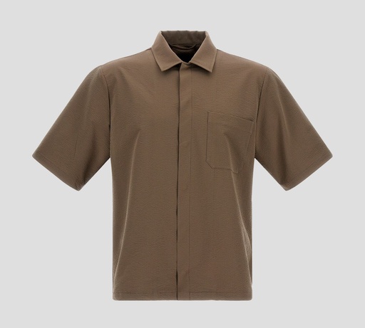 Herno - CAMISA MANGA CORTA EN TELA TEXTURIZADA CON BOLSILLO FRONTAL