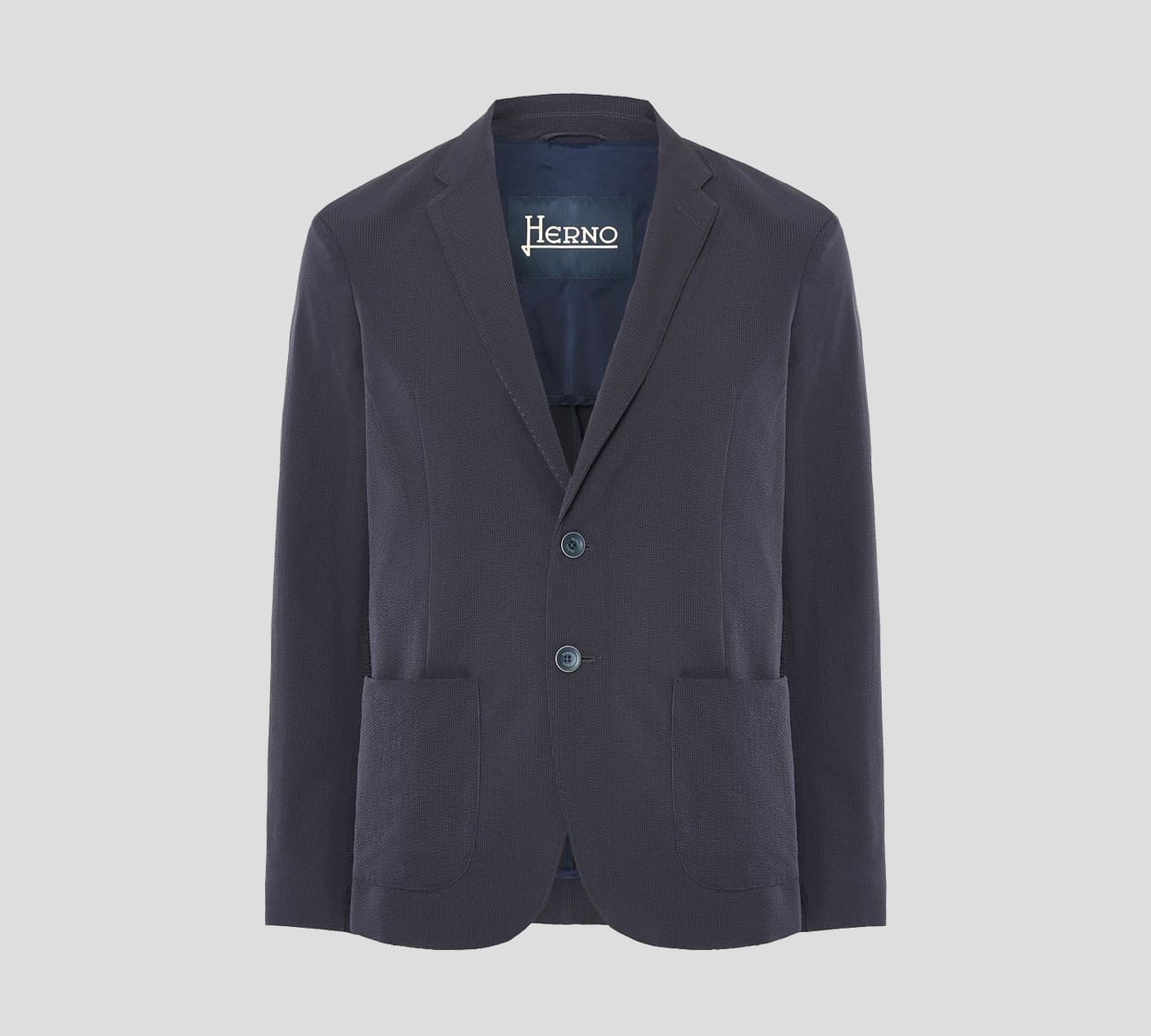 Herno - BLAZER CLÁSICO TEXTURIZADO CON BOLSILLOS AL FRENTE 