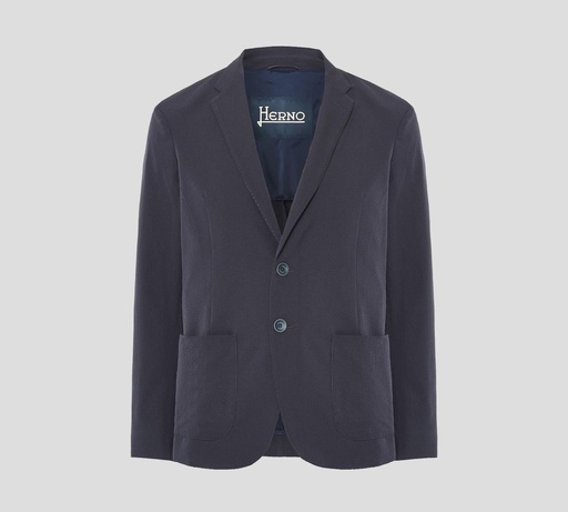 Herno - BLAZER CLÁSICO TEXTURIZADO CON BOLSILLOS AL FRENTE 