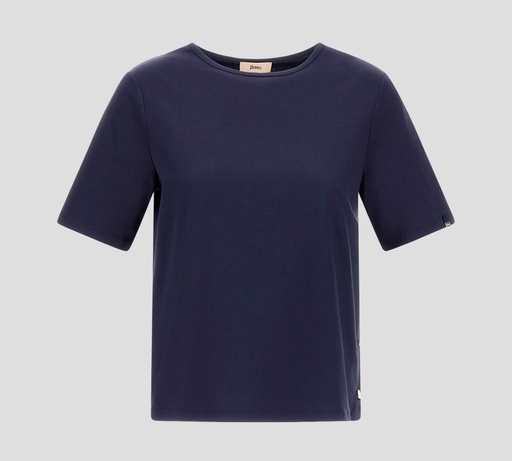 Herno - BLUSA MANGA CORTA CON CUELLO REDONDO Y BOTONES AL LATERAL