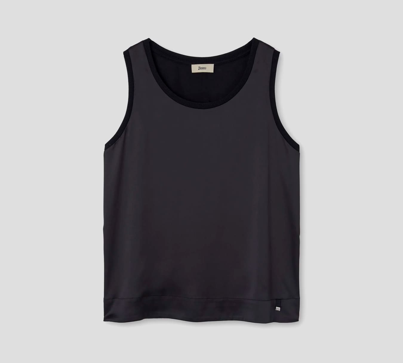 Herno - BLUSA DE SATÉN CORTE RECTO SIN MANGAS