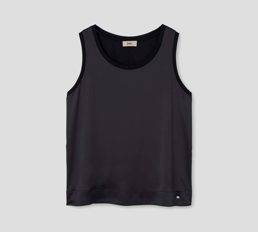 Herno - BLUSA DE SATÉN CORTE RECTO SIN MANGAS