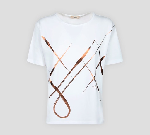 Herno - FRANELA CUELLO REDONDO CON ESTAMPADO DE LINEAS 