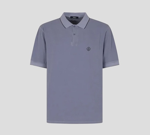 Herno - POLO EN PUNTO PIQUÉ CON LOGO ROMBOIDE BORDADO SOBRE EL PECHO