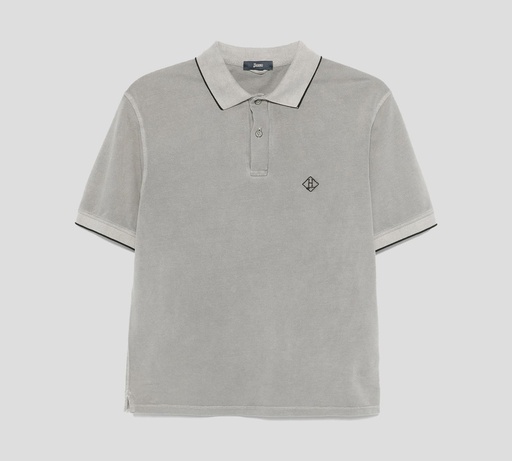 Herno - POLO EN PUNTO PIQUÉ CON LOGO ROMBOIDE BORDADO SOBRE EL PECHO
