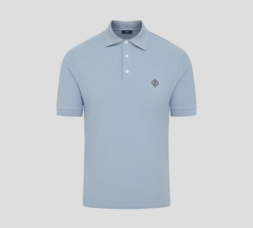 Herno - POLO EN PUNTO PIQUÉ CON LOGO ROMBOIDE BORDADO SOBRE EL PECHO