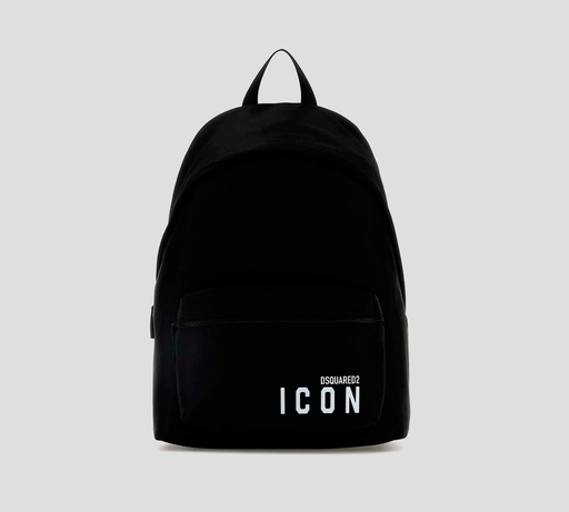 [BPM0118-11708210-M063] Dsquared2 Icon - MORRAL ICON NEGRO BRILLANTE CON DOBLE COMPARTIMIENTO