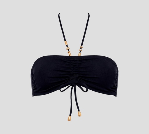 Eres - TOP DE TRAJE DE BAÑO CORTE RECTO CON DETALLES DORADOS Y AMARRE AL CENTRO