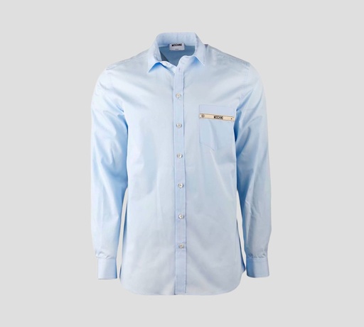 Moschino - CAMISA MANGA LARGA CON DETALLE MOSCHINO SOBRE BOLSILLO