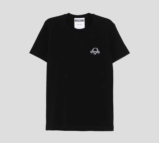 Moschino - FRANELA CUELLO REDONDO CON BORDADO SOBRE EL PECHO