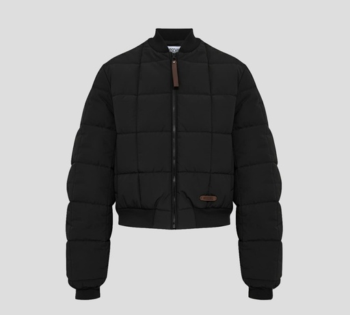 Moschino - CHAQUETA BOMBER TALLE CORTO CON DETALLE EN CUERO