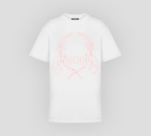 Moschino - FRANELA CUELLO REDONDO CON BORDADO GRANDE DE CORONA DE LAUREL