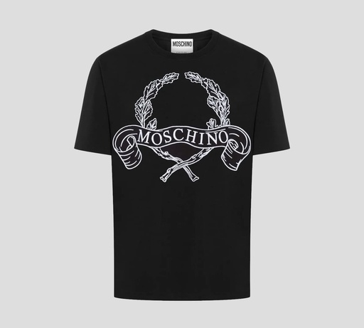 Moschino - FRANELA CUELLO REDONDO CON BORDADO GRANDE DE CORONA DE LAUREL