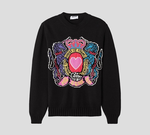 Moschino - SWEATER DE PUNTO CON PATRÓN DE HOUSE OF FRANCO