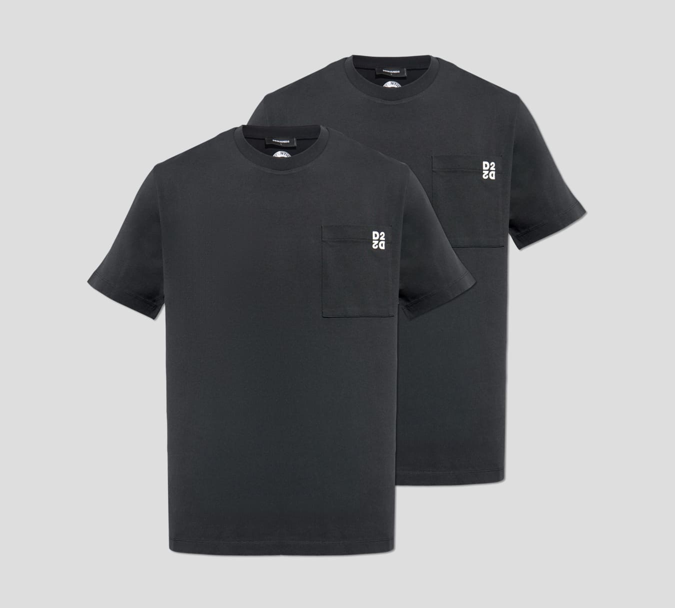 Dsquared2 - BI PACK DE FRANELAS CUELLO REDONDO D2 CON BOLSILLO