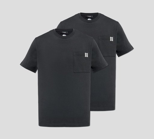 Dsquared2 - BI PACK DE FRANELAS CUELLO REDONDO D2 CON BOLSILLO