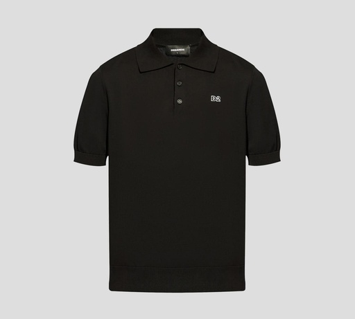Dsquared2 - POLO UNICOLOR DE PUNTO CON ICONO MINIMALISTA BORDADO SOBRE EL PECHO