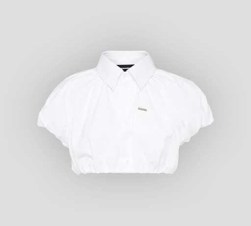 Dsquared2 - CROP TOP GLOBO CON MINI PLACA METÁLICA Y BOLSILLO FRONTAL