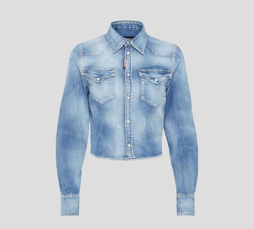 Dsquared2 - CAMISA MANGA LARGA WESTERN TALLE CORTO DE JEAN