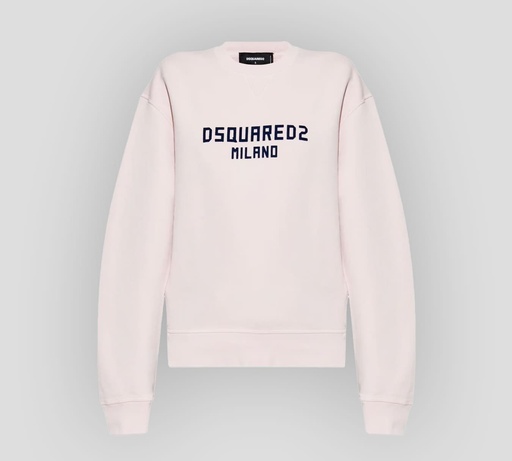 Dsquared2 - SWEATER CUELLO REDONDO CLÁSICO ROSADO CON LOGO ESTAMPADO