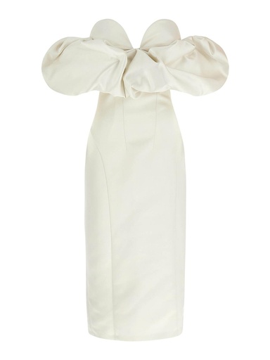 Elisabetta Franchi - VESTIDO BLANCO MARFIL STRAPLESS