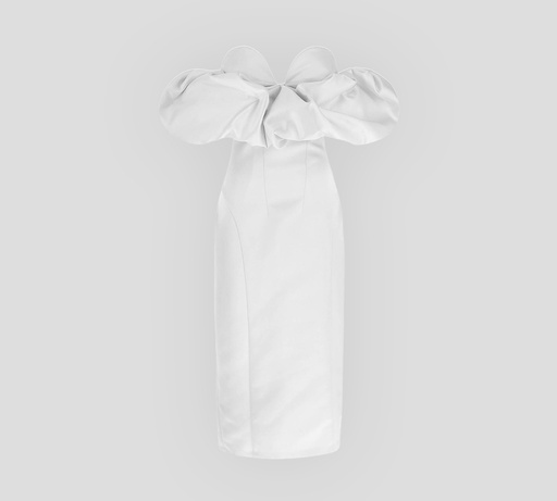 Elisabetta Franchi - VESTIDO BLANCO MARFIL STRAPLESS